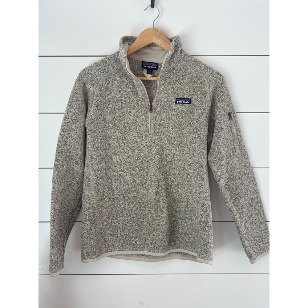 Patagonia Better Sweater 1/4 Zip Pullover Oatmeal Heather Fleece Womens Medium